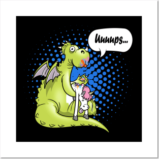 Funny Dragon Unicorn Fairy Tale Posters and Art